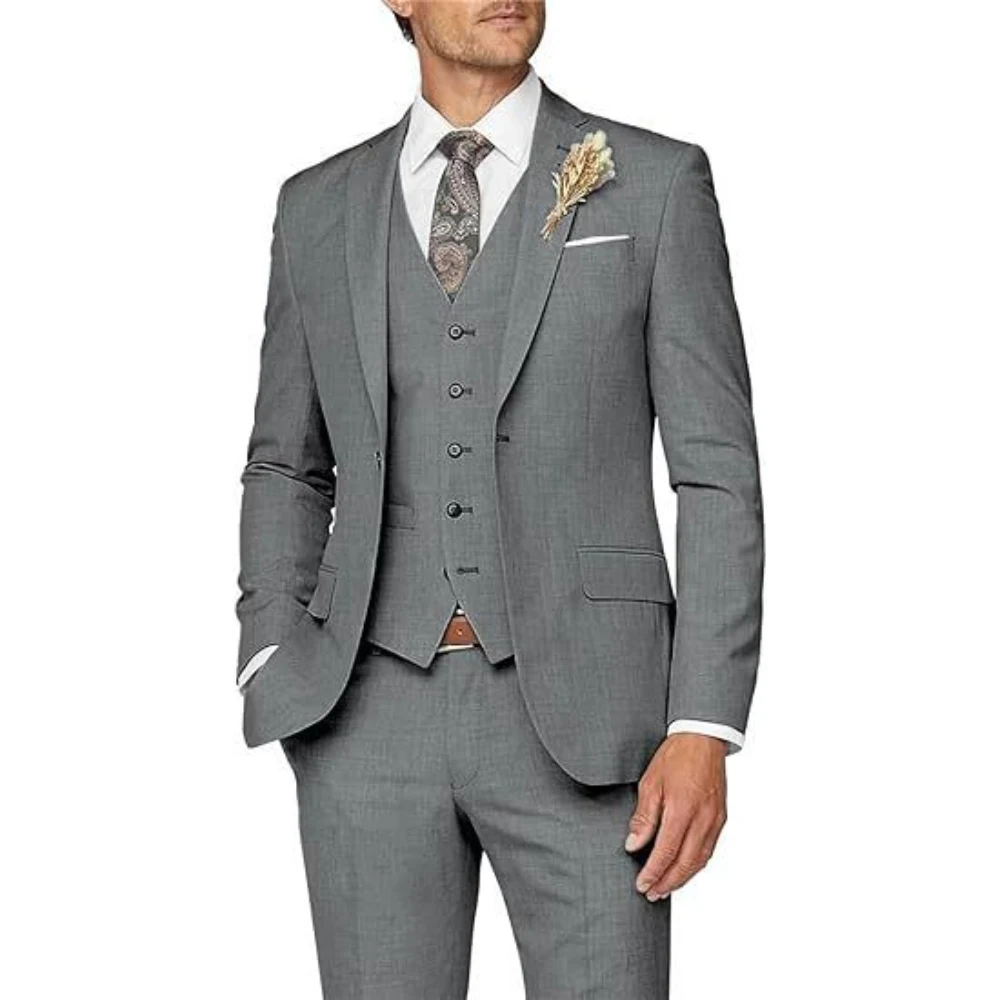 Men's Business Banquet Prom Slim Fit Suit Jacket Vest Trousers 3 Piece Set Sehe Fashion