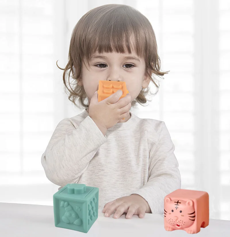 Baby Blocks Toys Soft Stacking Blocks Baby Sensory Ball Teether Infant