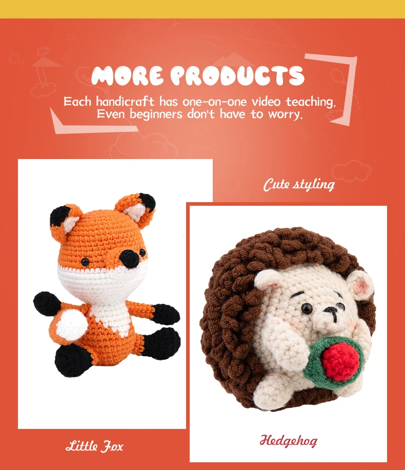 Amigo Rumi Cute Dinosaur Beginners Crochet Kit - Learn How To Crochet Starter Kit - 4+ Hour Video Tutorials & Crocheting Book - Easy To Stitch Yarn