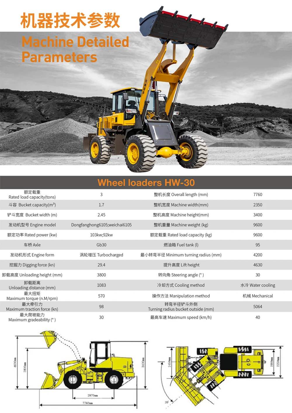 HW-30 Wheel Loader factory