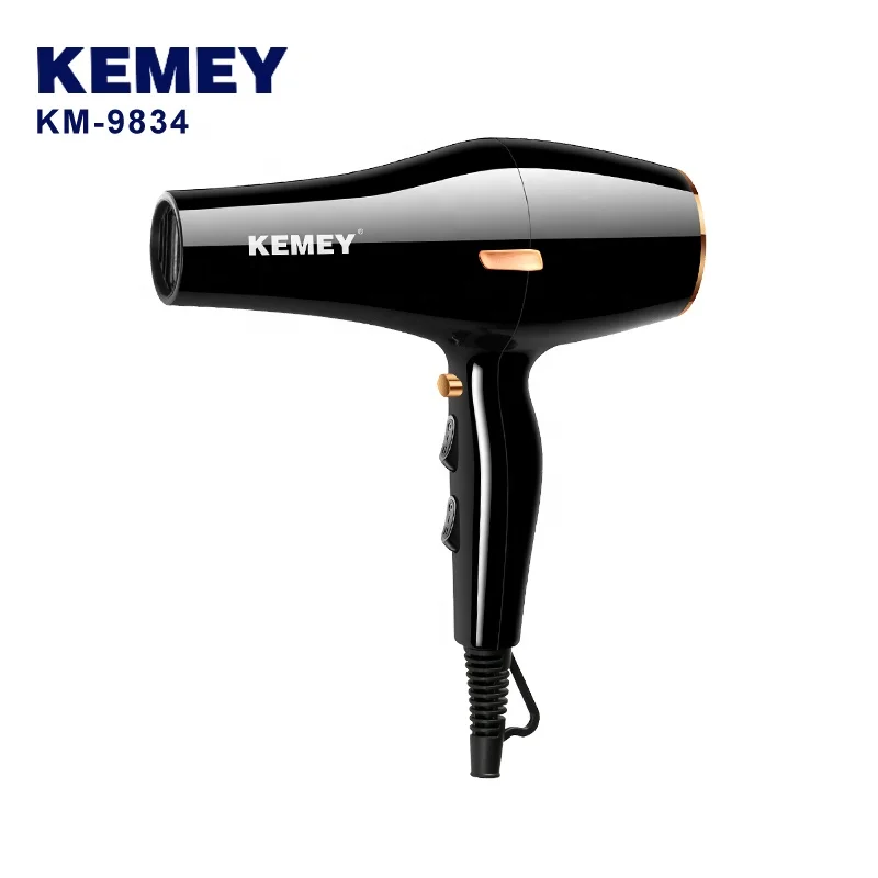 Sèche-cheveux Rechargeable à deux vitesses Kemey Km-9834 1300w haute puissance réglage chaud et froid sèche-cheveux Salon professionnel