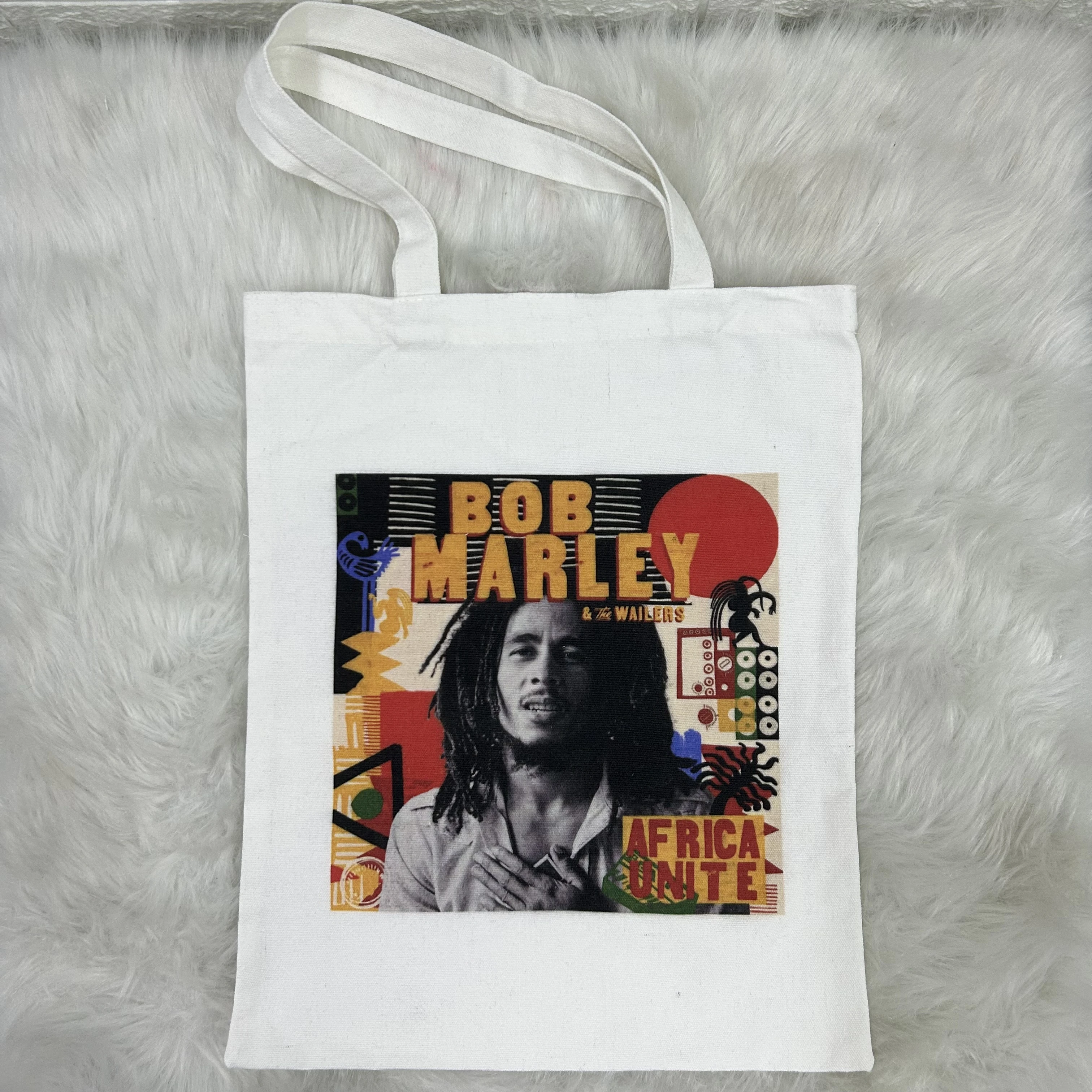 Wholesale Bob Marley Jamaica Cotton Canvas Calico Grocery Shopping 