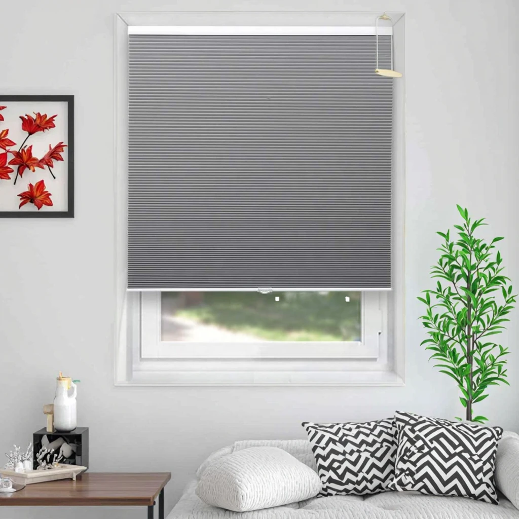 European Style Cordless Paper Shade Top-Down Home Furnishings Light Filtering Fabric Horizontal Rental Housing Use
