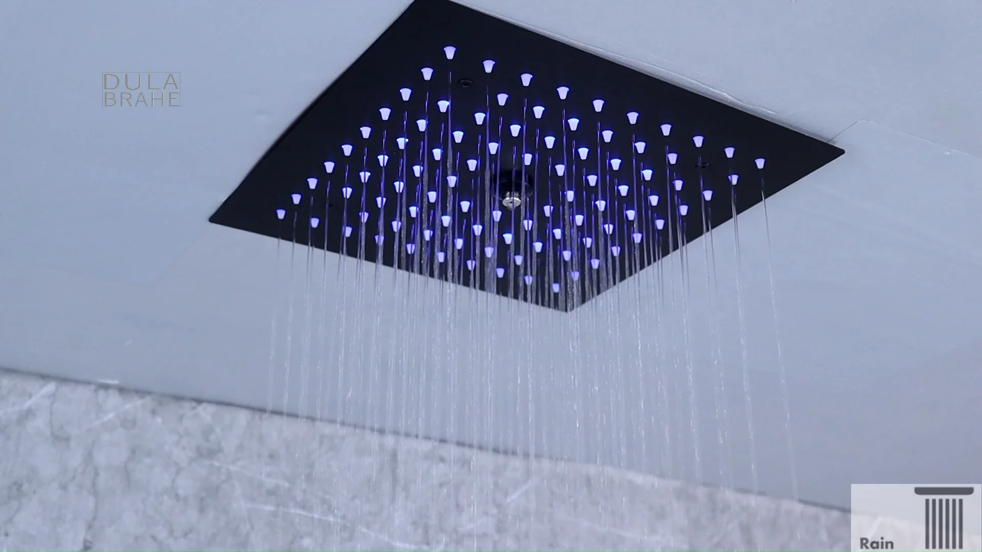 Matte Black Led Shower System Ceiling Mounted 12 Inch Mist And Rain ...