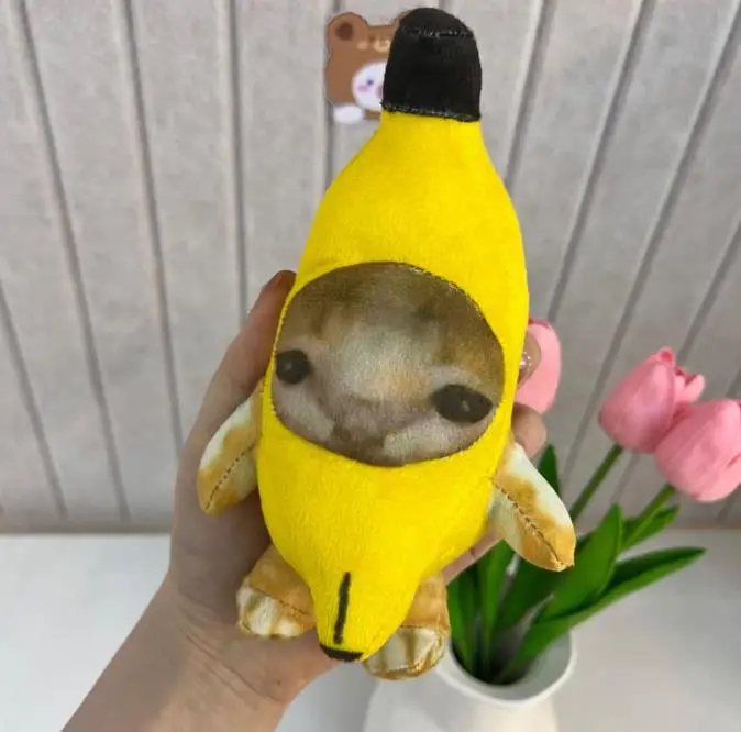 Cute Banana Cat Meme Plush Plush Keychain Stuffed Crying Banana Cat Plush Toy With Sound Buy