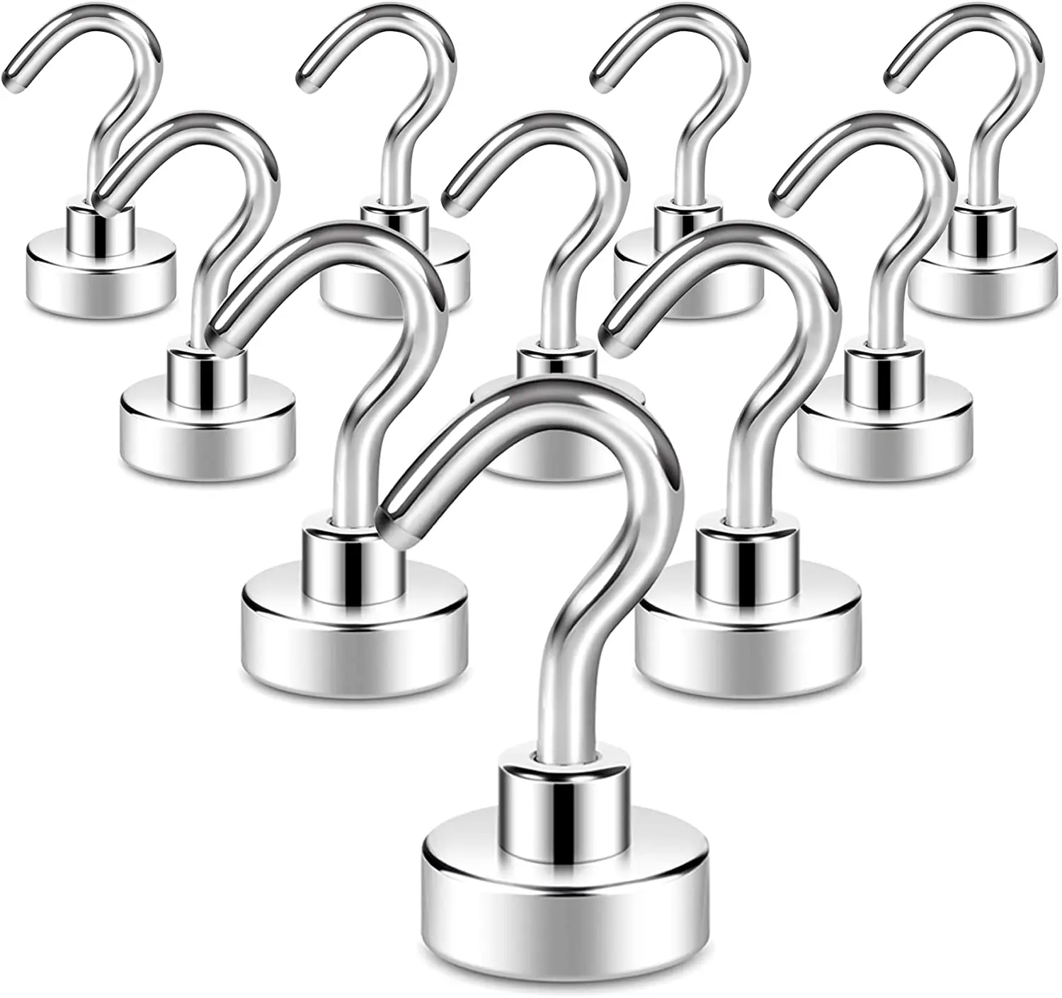 2024 Новые магнитные крючки, 25 фунтов сверхмощные Редкоземельные неодимовые магнитные крючки с никелевым покрытием для подвешивания кухни