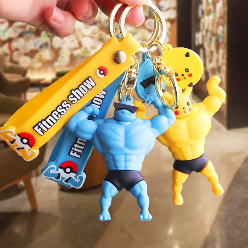 卸売日本アニメPVCマッスルピカチュウキーホルダーサイダック