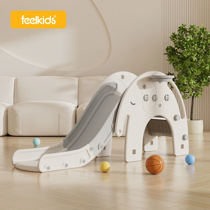 Feelkids  Indoor Play House Kids Playroom Playground Equipment Baby  Plastic Slides For Children Sliding Toys