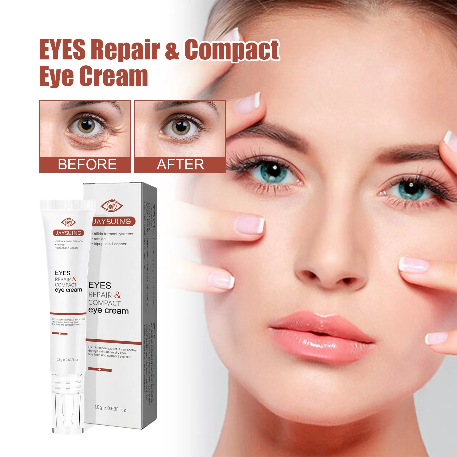 Jaysuing Custom Logo 18g Moisturizing Anti Aging Eye Cream For Dark ...