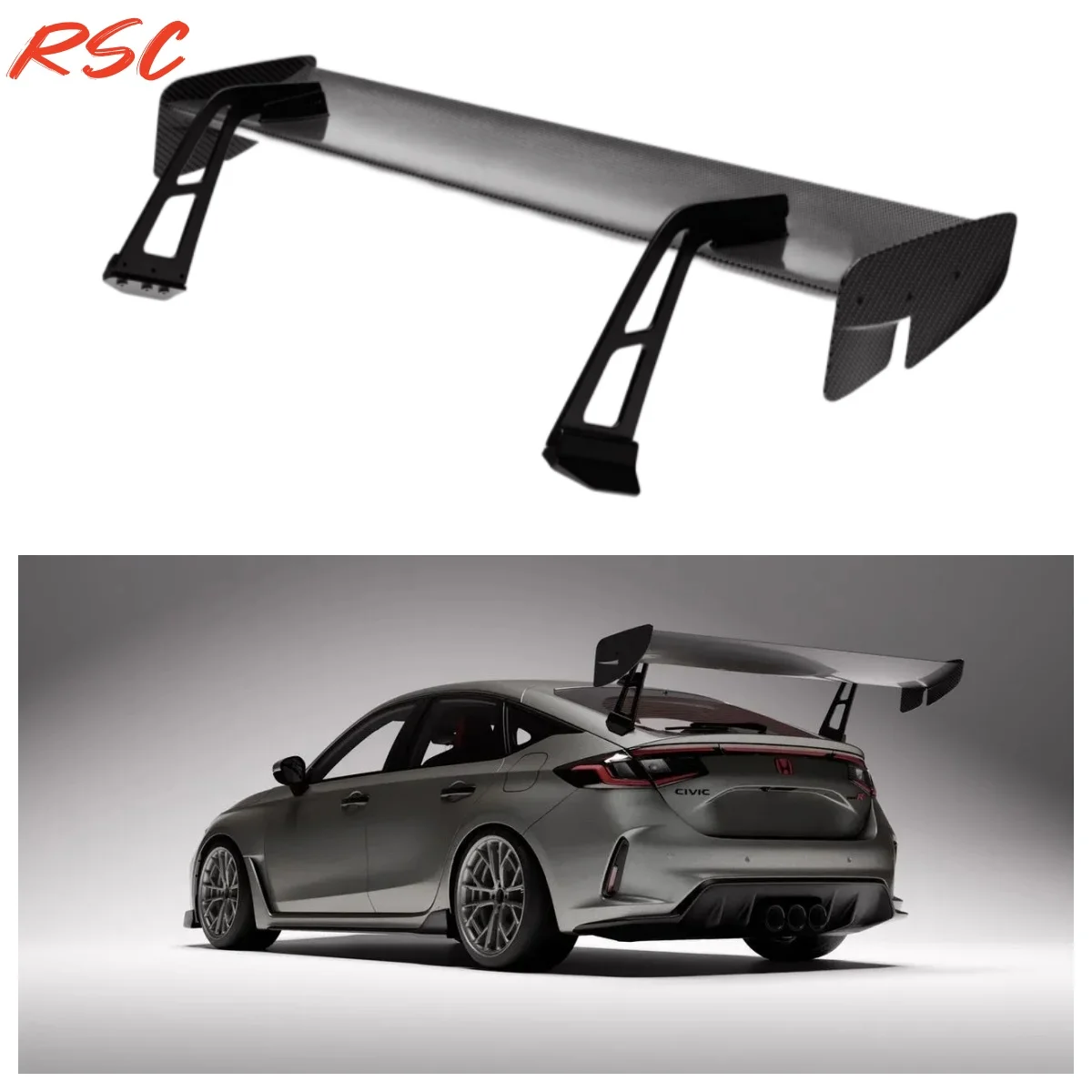 Dry Carbon Fiber Vulcan Alpha Style Rear Wing For Civic Type R FL5 FK8 High Downforce