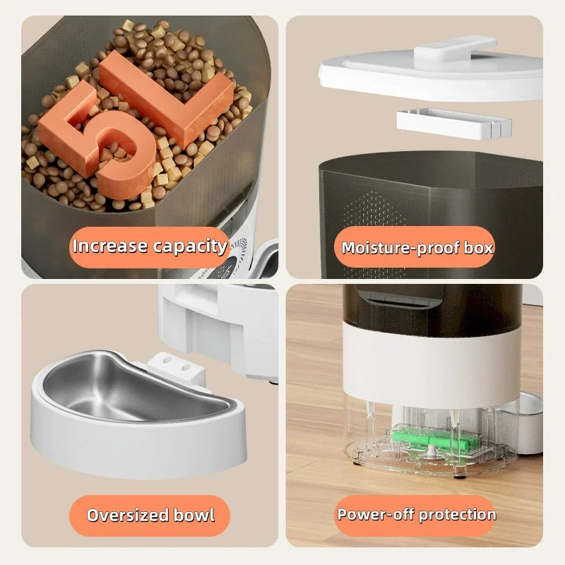Hot Selling Pet Smart Feeder Timing Quantitative Remote Automatic 5L Large Capacity Cat and Dog Feeder Pet Products details