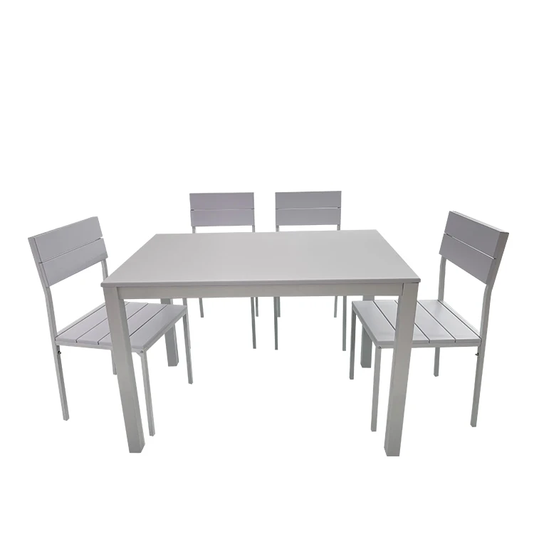 2021 NEW design Dining table set with 4 chairs MDF+PVC dining set for dining room DS-099 with Live show