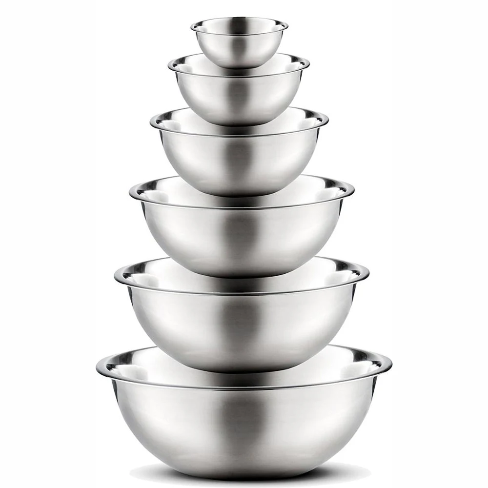Stainless-Steel Mixing Bowls Set of 6 Mixing Food Salad Bowl