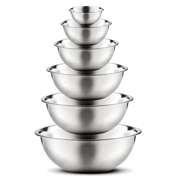 Stainless-Steel Mixing Bowls Set of 6 Mixing Food Salad Bowl