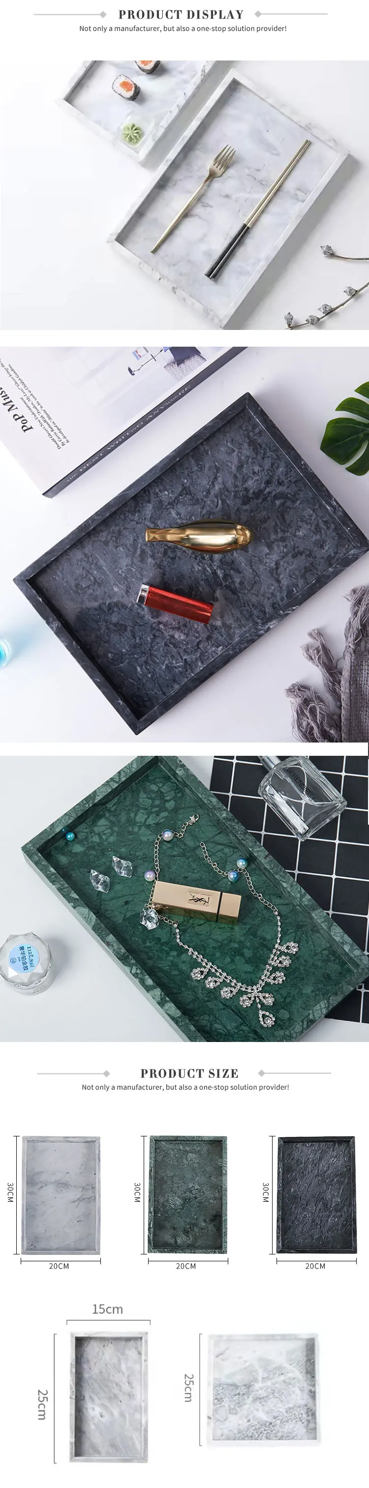 Wholesale Marble Decorative Tray Custom Rectangle Jewellery Marble