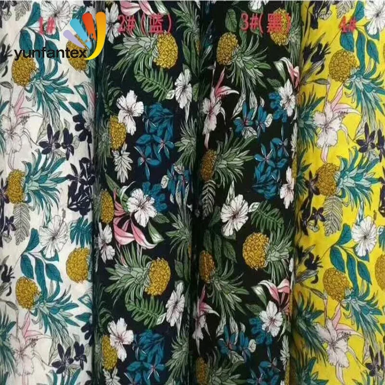 
2019 оптовая продажа, дешевая 100% вискозная ткань из спандекса с принтом для женской одежды 