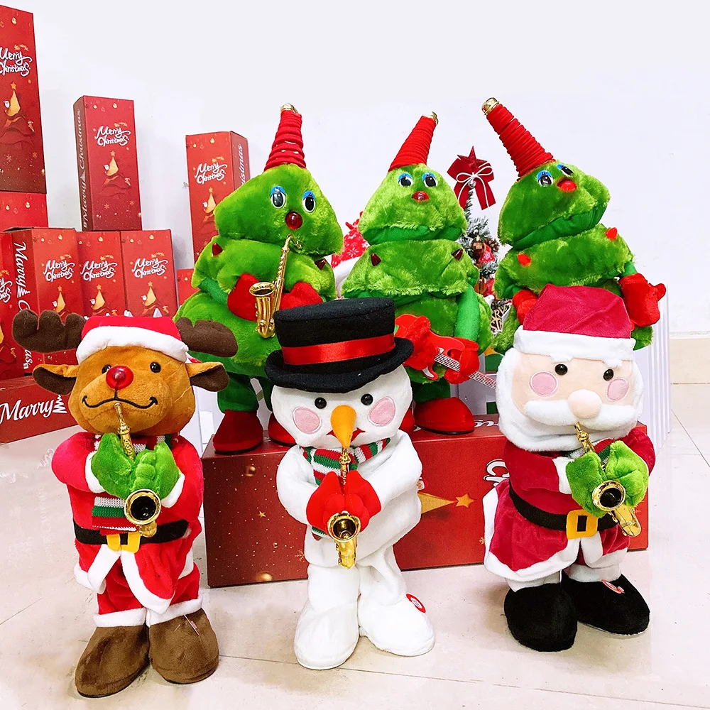 Tomaibaby Babbo Natale Elettrico Che Canta E Balla Giocattolo Elettrico Twerking Babbo Natale Giocattoli Musicali Natalizi per Bambini Decorazioni da Tavola Regalo (Senza Batteria