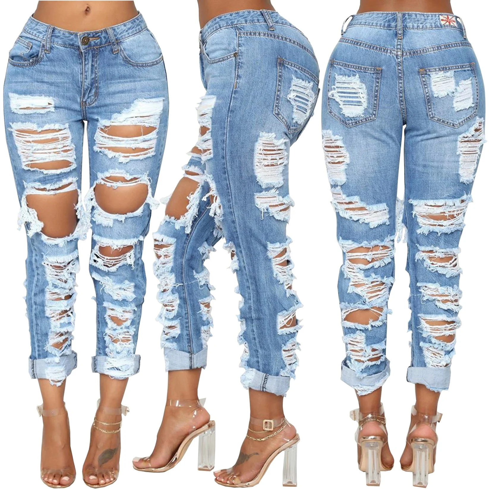Заказать джинсы женские. Джинсы. Рваные джинсы. Драные джинсы. Модные джинсы с дырками.