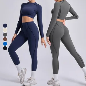 Best Quality Three Dimensional Aesthetic Yoga Suit Women's Pleated Butt Tight Slim-fit Body Shaping Running Sports Fitness Set
