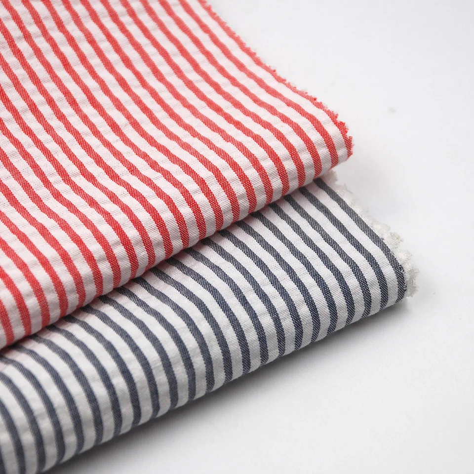 organic customized color crepe placrepe stripe 100% cotton