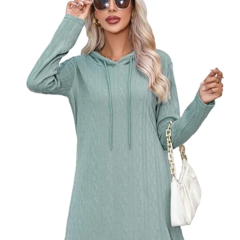 Wholesale hoodie dress for women casual midi dress loose long sleeve weeding dress No reviews yet