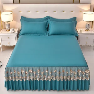 Wholesale Queen and King Size Bedsheets Sets Hotel Bedding Single Bed Skirt