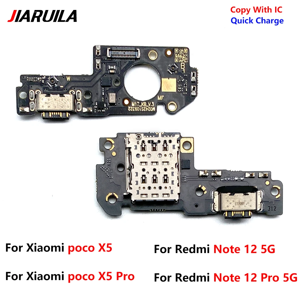 USB Charging Port Connector Board Flex Cable for Redmi Note 12 Pro 5G