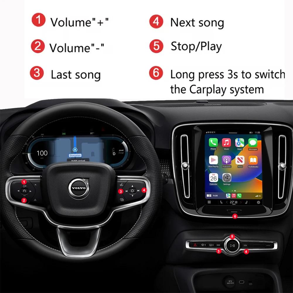 Android Auto Electronics Car Radio Wireless Carplay Dvd Player Gps Navigation for Volvo S60 S90 Multimedia Stereo Video Audio