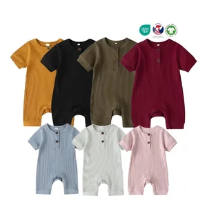Baby Clothes Wholesale Toddler Rompers Coveralls Jumpsuit Bodysuits Playsuits One-Pieces  Plain Baby Romper