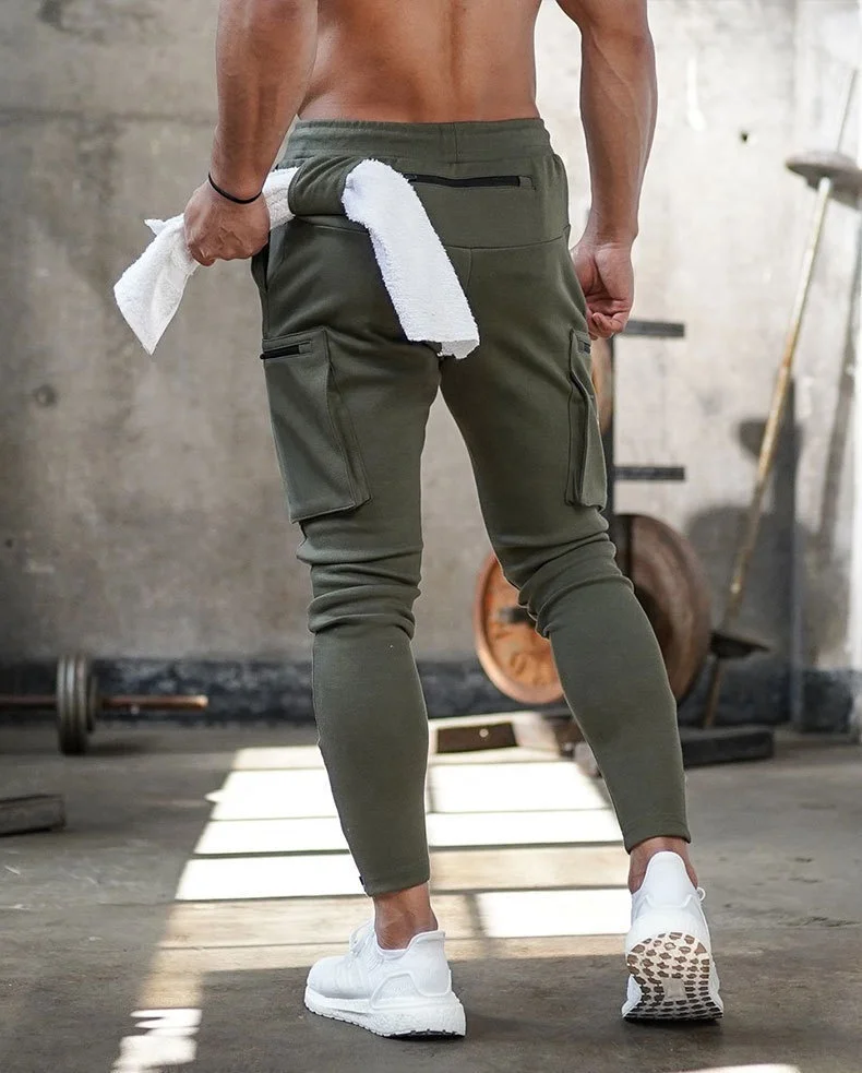 JL0201A Wholesale Plus Size Men’s Pants Trousers Slim Fit Sports Joggers Men Multi Pocket Cargo Pants for Men