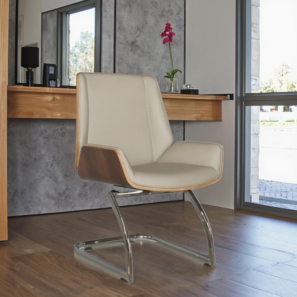 Professional Modern Leather Executive Chair with Steel Reinforced Joints for Commercial Salon Seating 6
