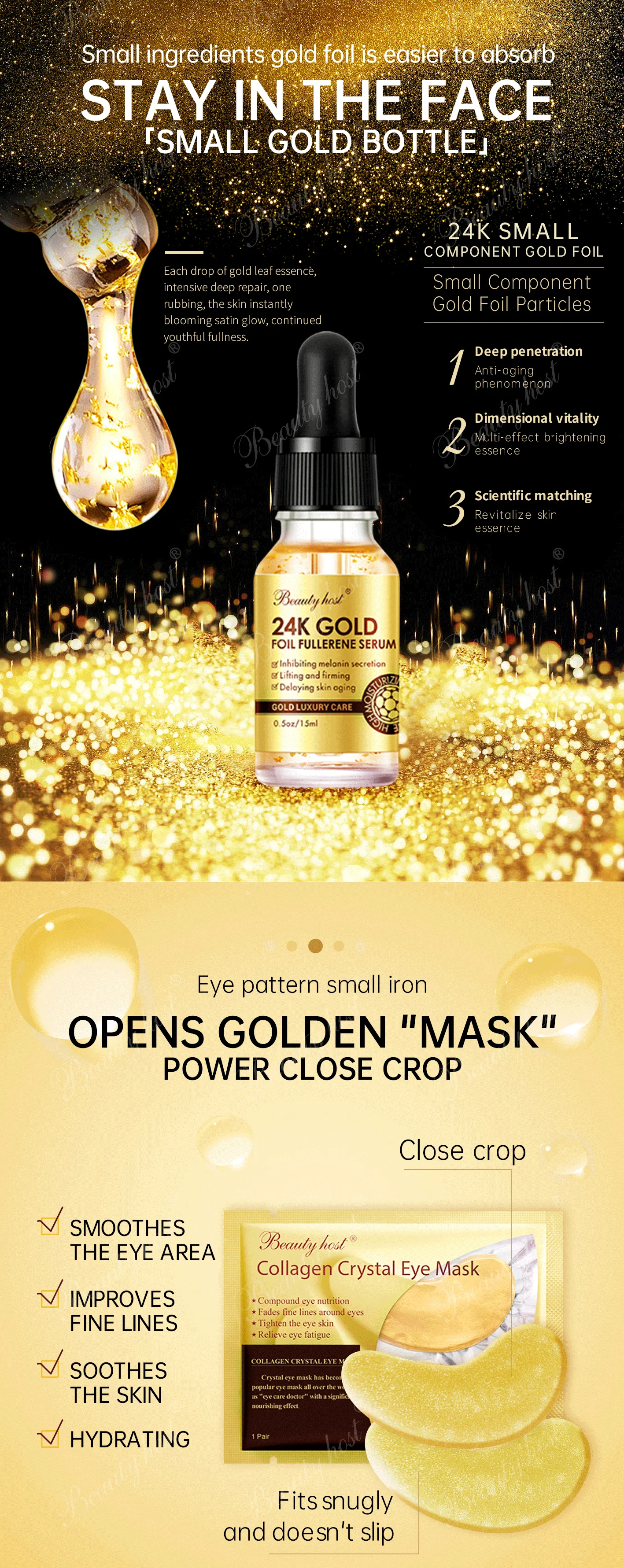 Luxury Antiagaing Skin Care Set Private Label 24k Gold Whitening