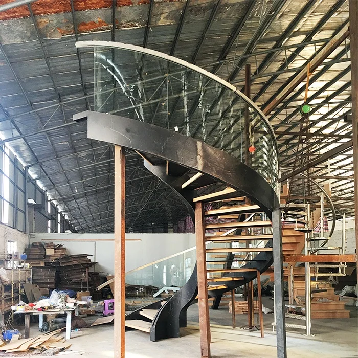 GAOBO Floating Curved Staircase - Luxury Villa Railing