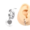 Pendentif cœur Kiss Me en titane F136 argenté de 8 mm
