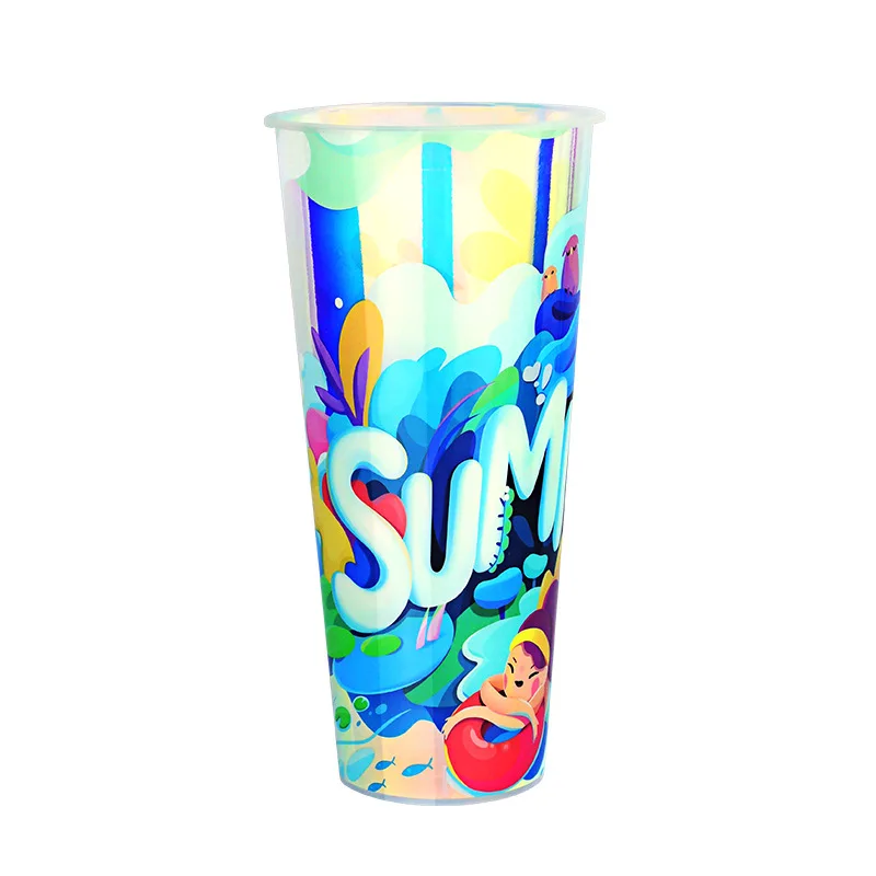 Cups Wholesale Fancy Reusable Hard Plastic for Personalization Water Coffee Juice Plastic Customized Plastic Cups with Lids Mox