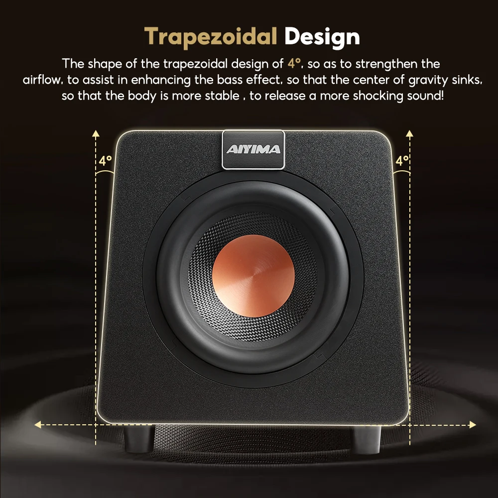AIYIMA 800X サブウーファー 150W 8インチ アクティブスピーカー 重