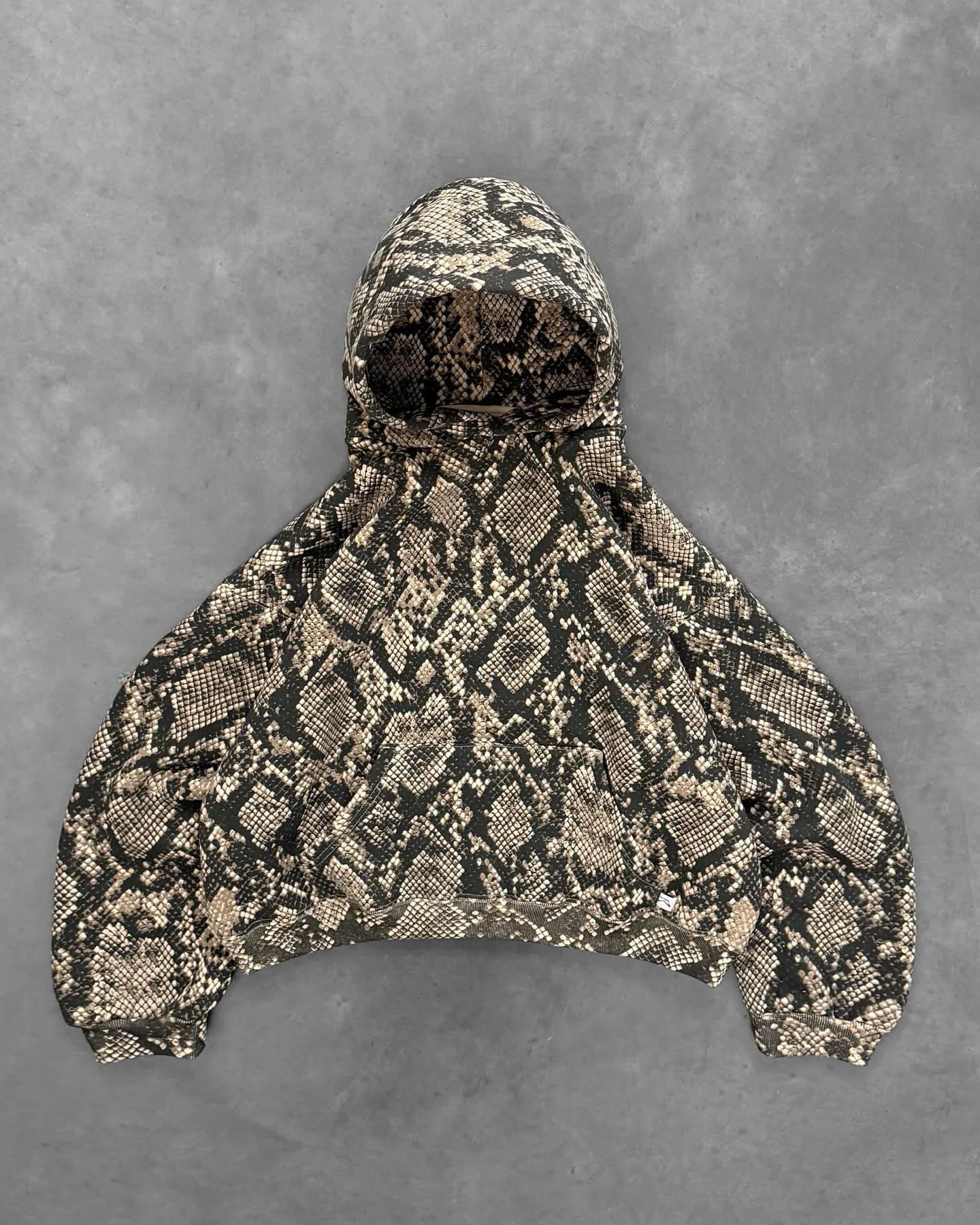 Salati Customize Snake Skin All Over Printed Pullover Boxy Fit Drop Shoulder Zipped Heavyweight Man Sweatshirts Hoodies for Men gallery 2