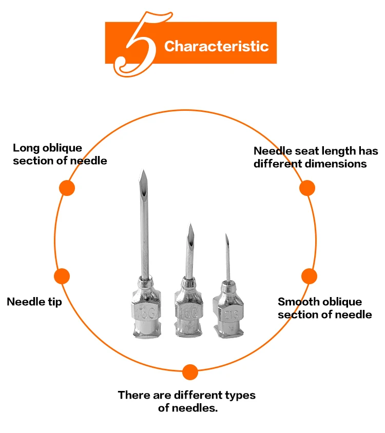 Different Sizes Veterinary Stainless Steel Injection Vaccine Needle For Farm Livestock Cattle
