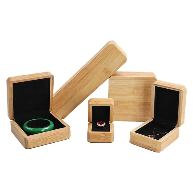 Amino  Luxury wholesale  Bamboo and wood jewelry ring bracelet necklace box packaging gift box