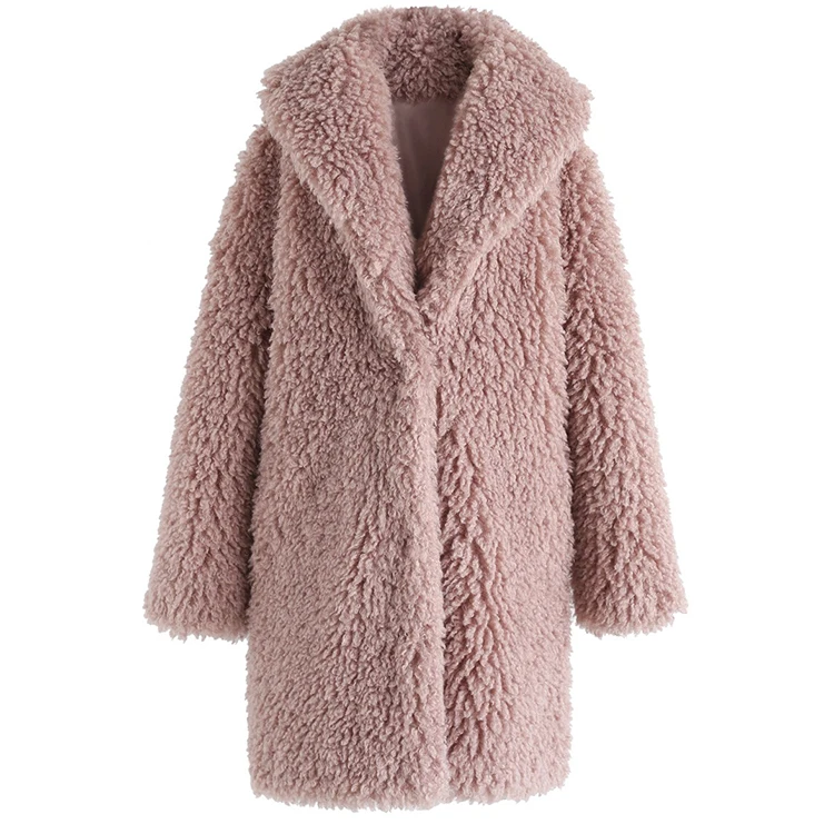 
Новое поступление 2021, зимнее пальто с длинным рукавом, толстая теплая шерстяная куртка тедди для женщин 
