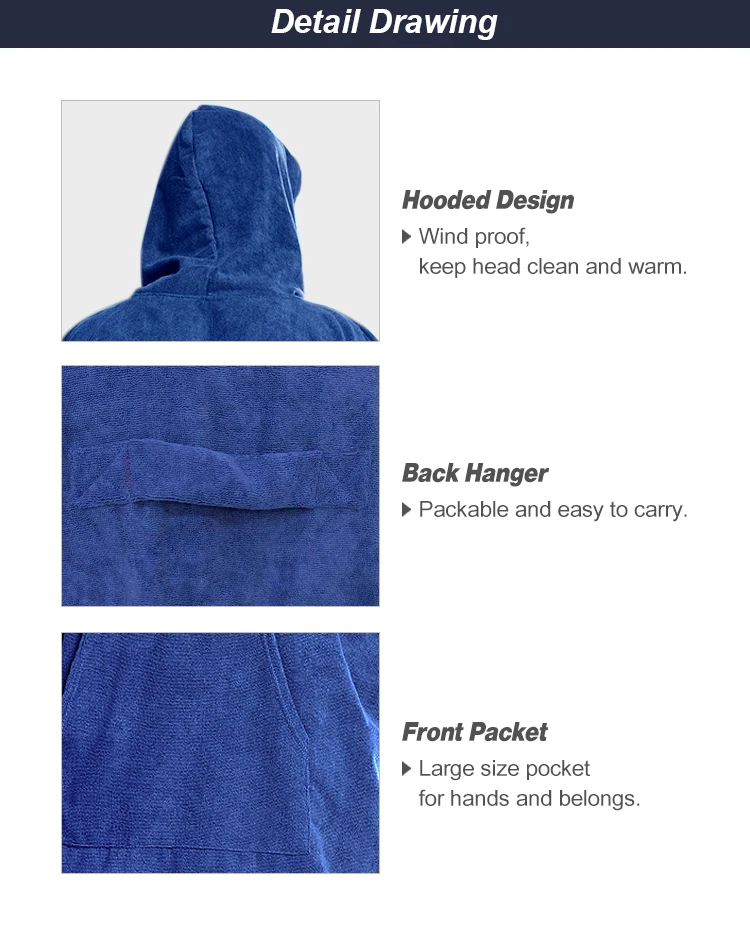 Wuxi Ivy Textile 2024 New Design Hooded Microfiber Sand Free Terry Beach Towel Poncho
