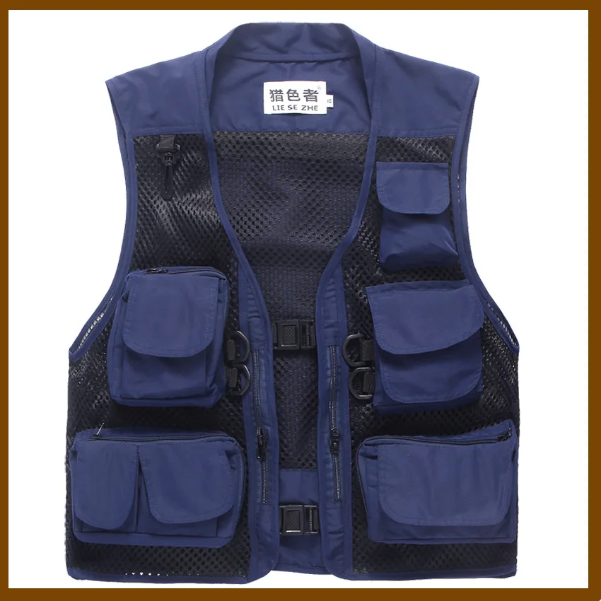 Navsedga High Quality Customized Logo Multiple Pockets  Mens Waistcoat for Summer Fishing Gilet