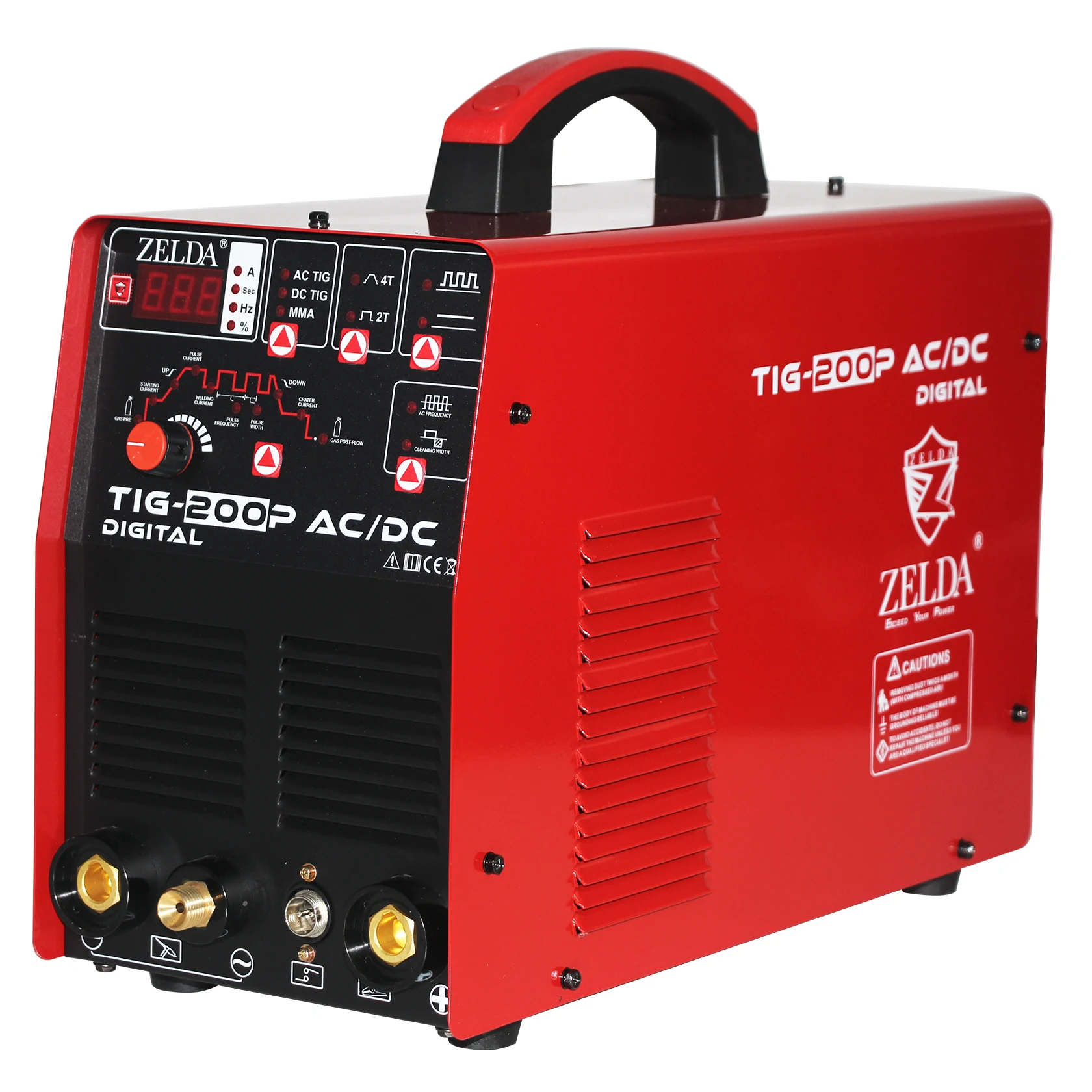 Zelda Tig 200p Single Phase Aluminum TIG Welder AC/DC Digital