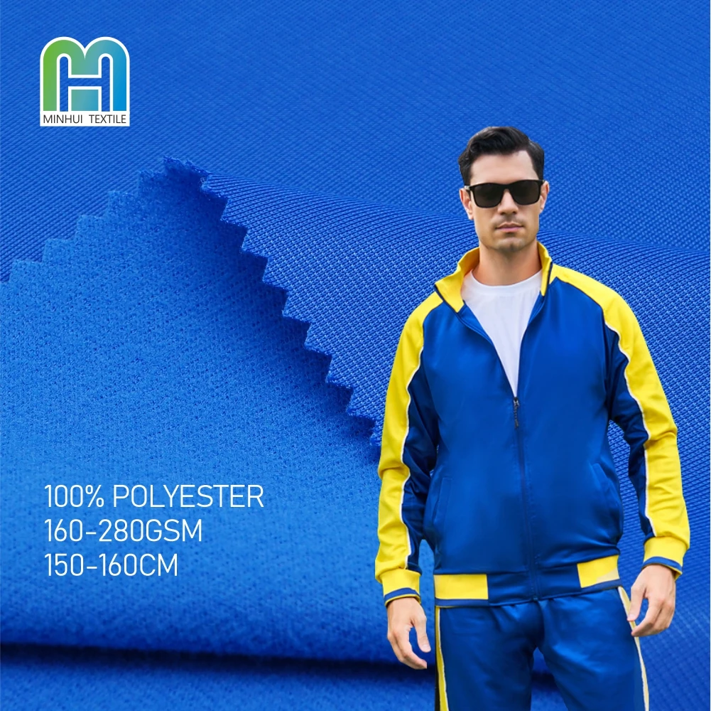 High Tenacity Polyester Fabric Tracksuits Super Poly Fabric 220gsm for Athletic Wear Men