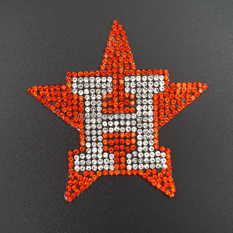 Designer ready design wholesale rhinestone t-shirt logo bowtie luxury heat press rhinestone patches