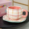 Taza y plato Jl-1060-007m - paño rosa - 350ml