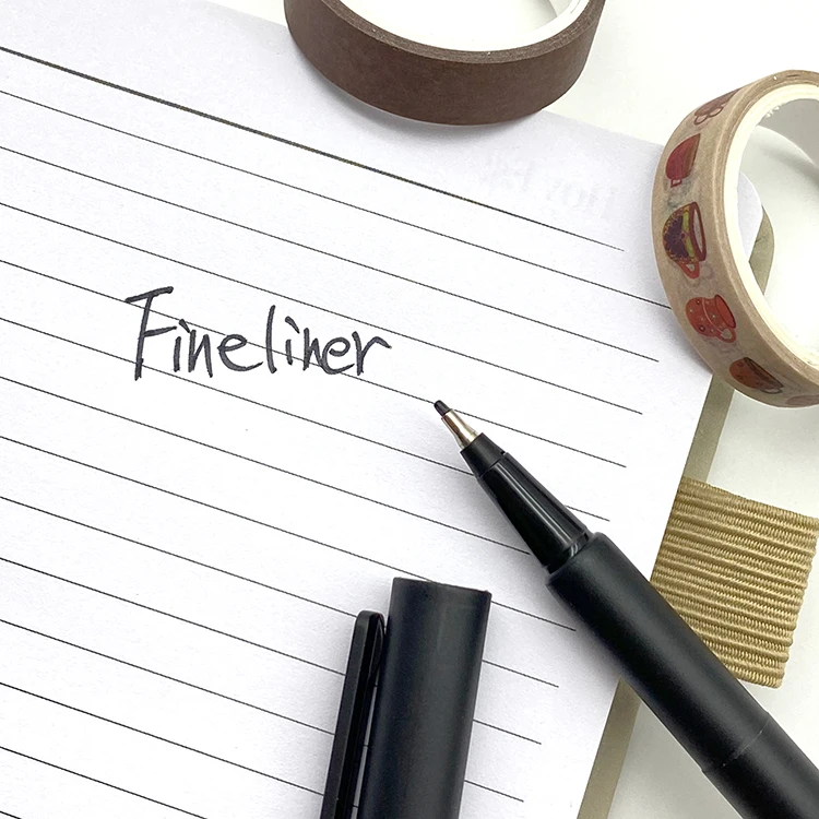 Factory Custom Black Fineliner Pen Set 3.0 Brush Fine Liner Nibs Skyglory Marker 0.2 0.4 0.6 1.0 mm Tips Drawing Pen for Journal