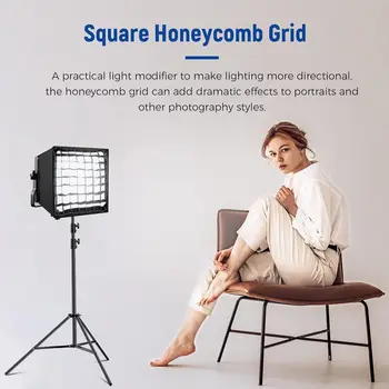 NEEWER 12.2"x11.4" Foldable Softbox Diffuser With Grid and Bag for NL660/SNL660/RGB660/RGB660 Pro/RGB660 PRO II LED Video Light detail image