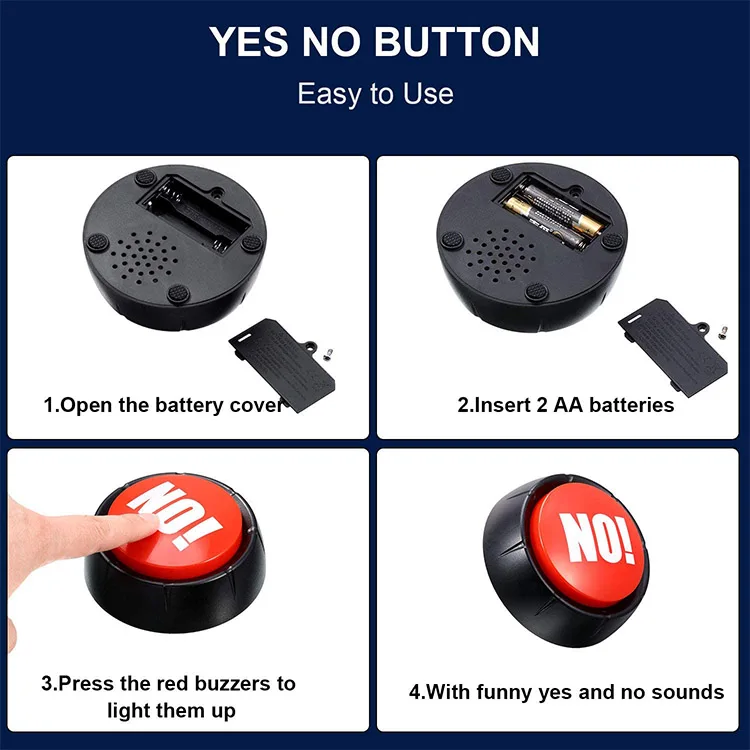 MyMealivos Set of 4, The NO, YES, Sorry and Maybe Buttons