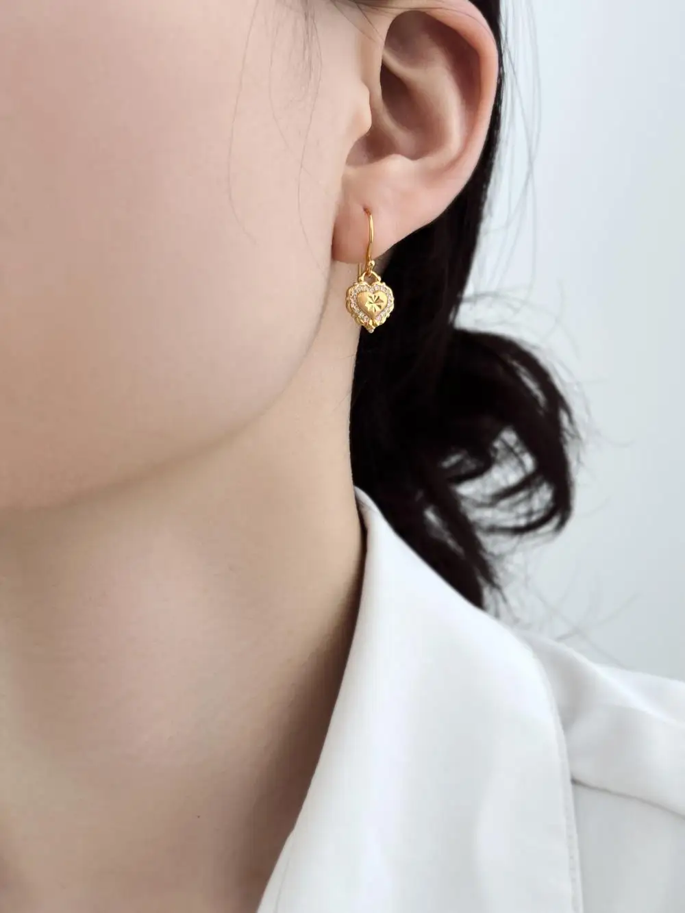 KAKODIY Special Drip Heart Pendant Gold Plated Earrings 925 Sterling Silver Fine Jewelry Earrings detail 2